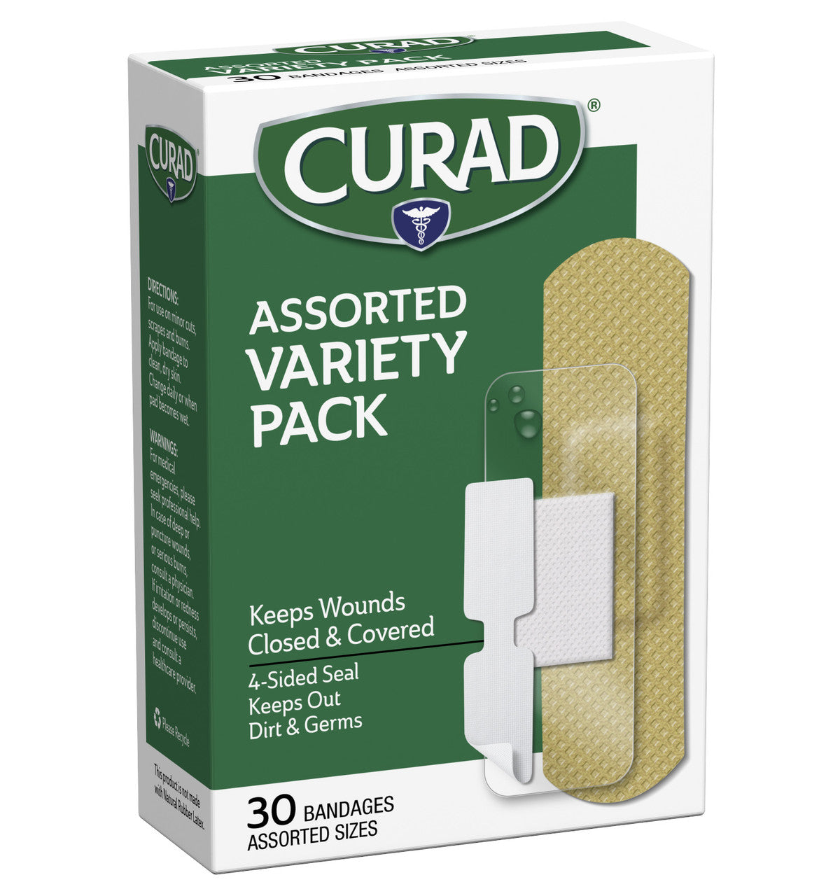 Curad Extreme Hold Bandages, Assorted Sizes, 30 Each
